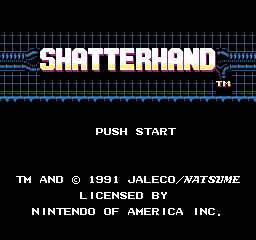 Shatterhand title screen for NES